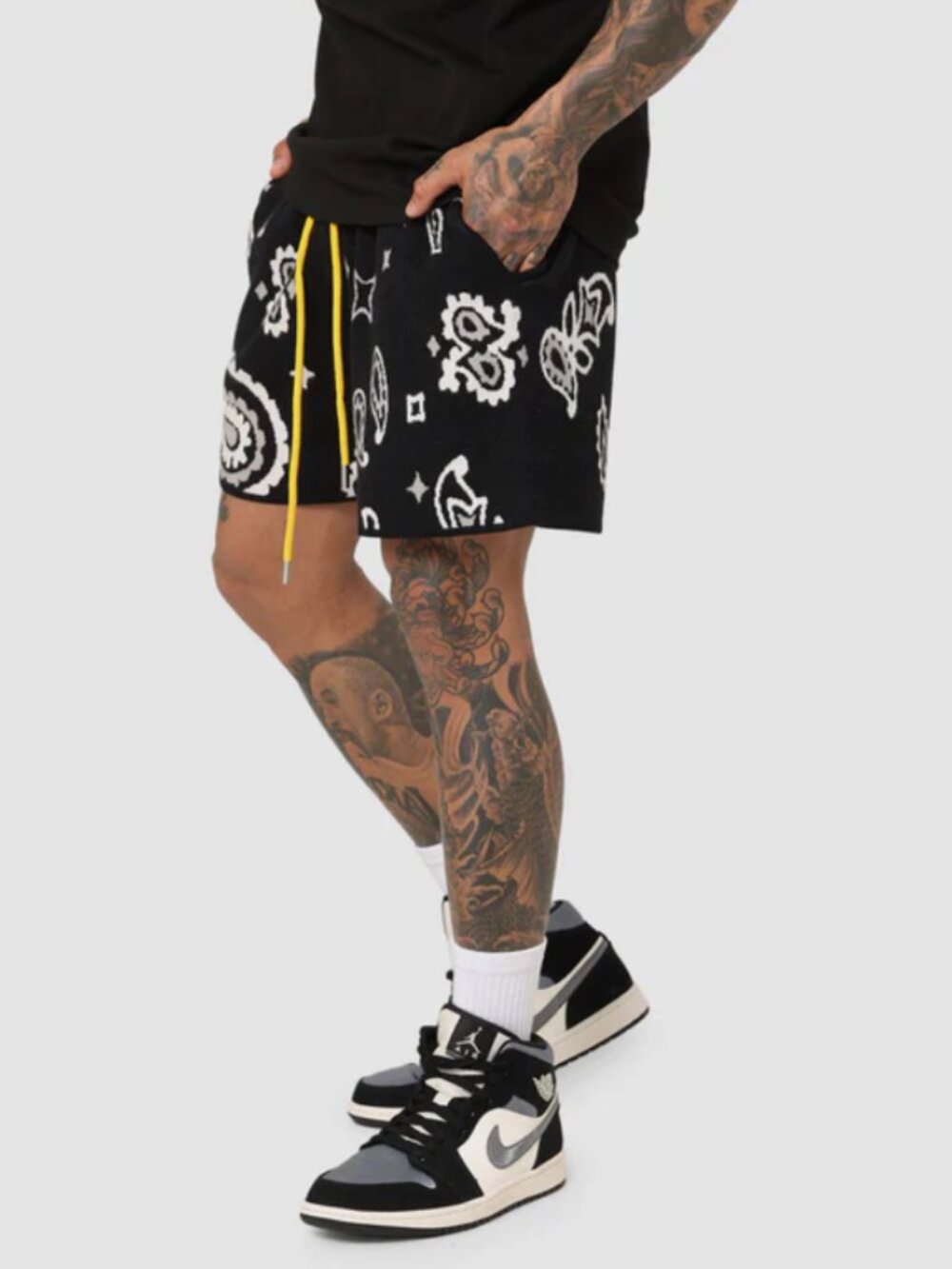 MNML PAISLEY KNIT SHORTS - XXL